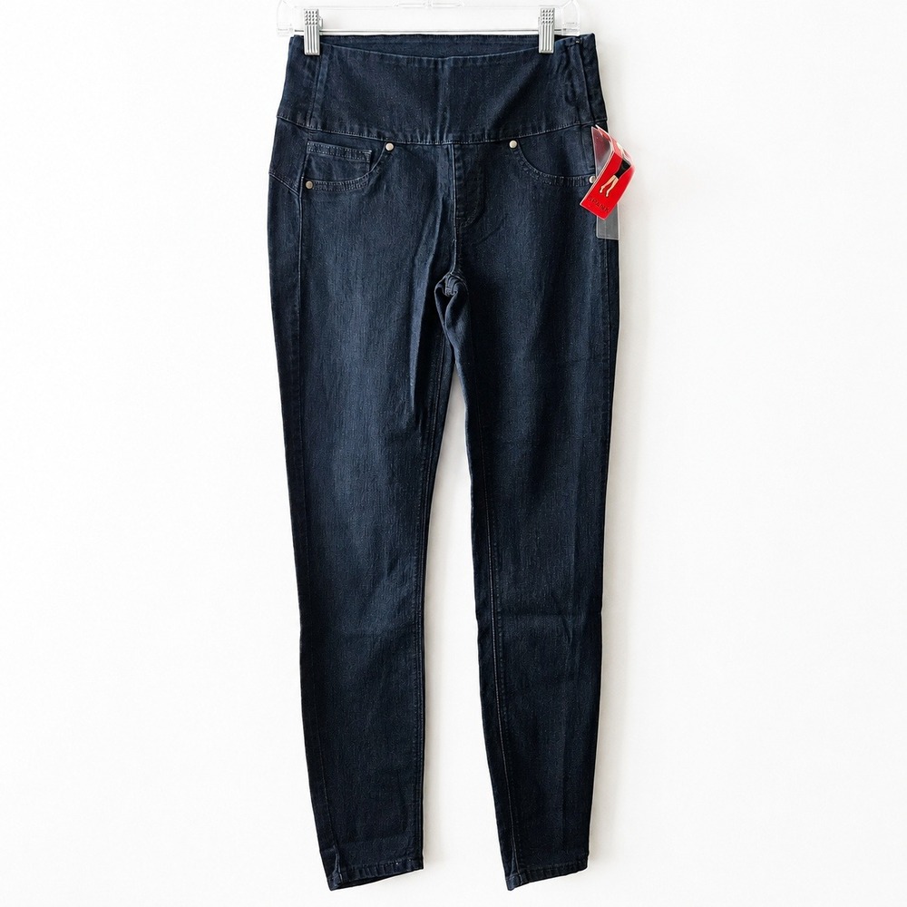 Spanx Skinny Jeans NWT Womens S 28x29 Navy Blue High Rise Pull On Denim Stretch